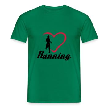 Courir, coureur et coeur - T-shirt homme - vert - Devant - AI Model Male 178 dark (178cm)