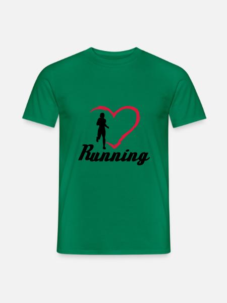 Running, runner and heart - Men's T-Shirt - kelly green