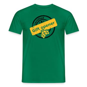 Certified gift opener - Männer T-Shirt - Kelly Green - Vorne - AI Model Male 178 dark (178cm)