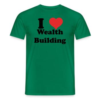 J’aime la création de richesse - T-shirt homme - vert - Devant - AI Model Male 178 dark (178cm)
