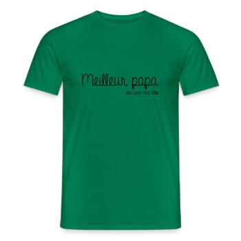 Meilleur papa élu par ma fille - T-shirt homme - vert - Devant - AI Model Male 178 dark (178cm)