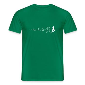 "Pulsschlag Laufen" - Männer T-Shirt - Kelly Green - Vorne - AI Model Male 178 dark (178cm)