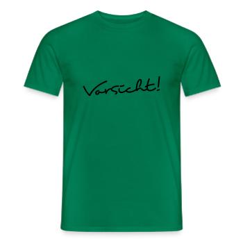 Vorsicht! - Männer T-Shirt - Kelly Green - Vorne - AI Model Male 178 dark (178cm)