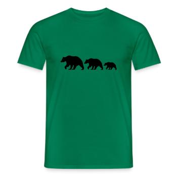 Bear Family - Men's T-Shirt - kelly green - Front - AI Model Male 178 dark (178cm)