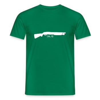 Shotgun - 12 Caliber - Weapons and Ammunition - Men's T-Shirt - kelly green - Front - AI Model Male 178 dark (178cm)