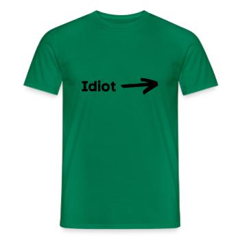 Idiot - Men's T-Shirt - kelly green - Front - AI Model Male 178 dark (178cm)