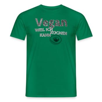 Vegan,weil ich kochen kann - Männer T-Shirt - Kelly Green - Vorne - AI Model Male 178 dark (178cm)