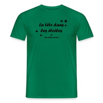 La tête dans les étoiles - T-shirt homme - vert - Devant - AI Model Male 178 dark (178cm)