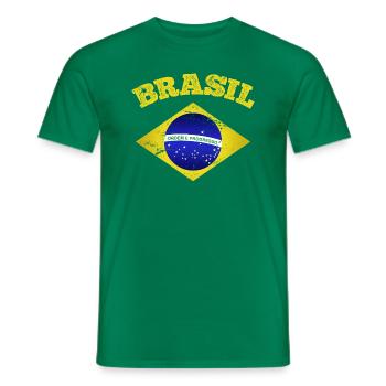 BRASIL Rétro Drapeau brésilien - T-shirt homme - vert - Devant - AI Model Male 178 dark (178cm)