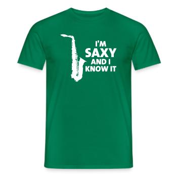 Je suis Saxy et je le sais - T-shirt homme - vert - Devant - AI Model Male 178 dark (178cm)