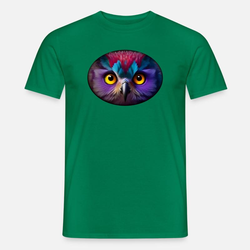 Regenbogen Eule - Männer T-Shirt - Kelly Green
