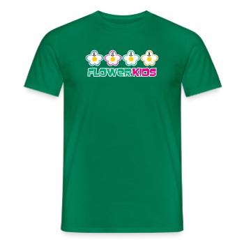 FLOWERKIDS (logo de la rangée) - T-shirt homme - vert - Devant - AI Model Male 178 dark (178cm)