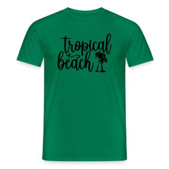 8 tropical beach - Men's T-Shirt - kelly green - Front - AI Model Male 178 dark (178cm)