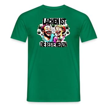 Laughter is the best medicine - Men's T-Shirt - kelly green - Front - AI Model Male 178 dark (178cm)