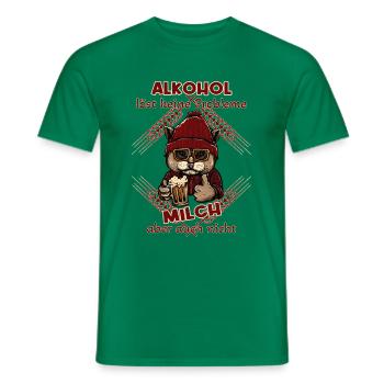 Alkohol löst keine Probleme Milch aber auch nicht - Männer T-Shirt - Kelly Green - Vorne - AI Model Male 178 dark (178cm)