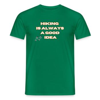 Hiking is always a good idea - Men's T-Shirt - kelly green - Front - AI Model Male 178 dark (178cm)
