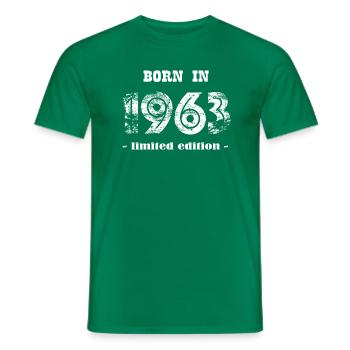 Né en 1963 - édition limitée - T-shirt homme - vert - Devant - AI Model Male 178 dark (178cm)