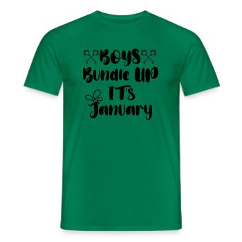 Boys Bundel up its January - Men's T-Shirt - kelly green - Front - AI Model Male 178 dark (178cm)