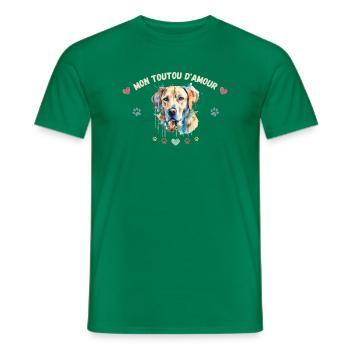 Mon toutou d'amour G1 WE - T-shirt homme - vert - Devant - AI Model Male 178 dark (178cm)