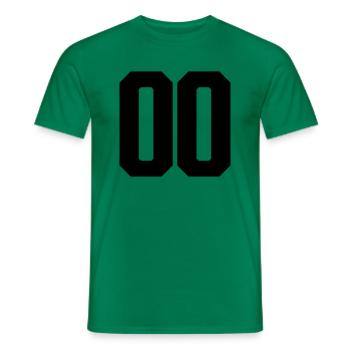 Nummer 00 große Zahlen Massive Ziffern - Männer T-Shirt - Kelly Green - Vorne - AI Model Male 178 dark (178cm)