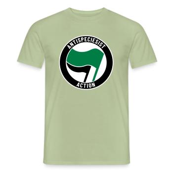Antispeciesist Action - Männer T-Shirt - Sage - Vorne - AI Model Male 178 light (178cm)