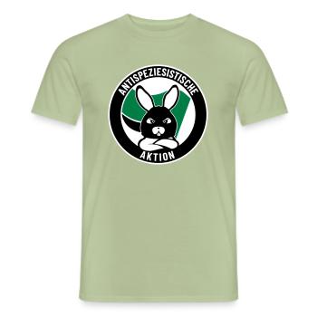 Antispeziesistische Aktion – Bunny - Männer T-Shirt - Sage - Vorne - AI Model Male 178 light (178cm)