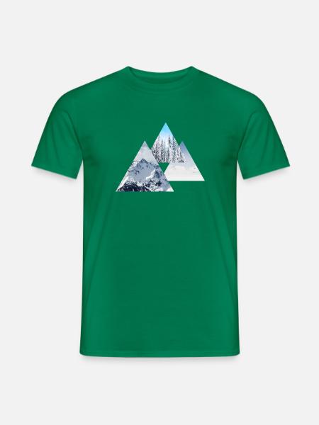Winter Freezing Time - Snow Mountain - Männer T-Shirt - Kelly Green