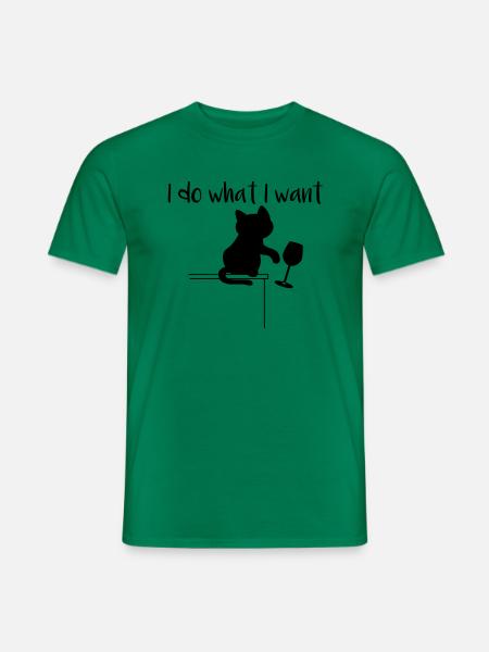 Katzen T-Shirt lustig, Geschenkidee, Cat Shirt - Männer T-Shirt - Kelly Green