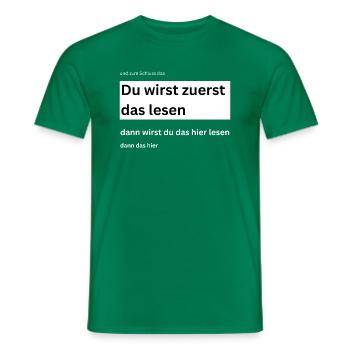 Lustiges humorvolles Motiv. Garantierter Spaß - Männer T-Shirt - Kelly Green - Vorne - AI Model Male 178 dark (178cm)