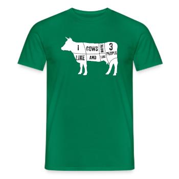 J’aime les vaches et peut-être comme 3 personnes - T-shirt homme - vert - Devant - AI Model Male 178 dark (178cm)