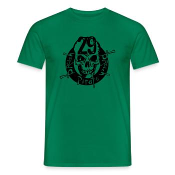 tete de mort breton 29 breizhpirate leader - T-shirt homme - vert - Devant - AI Model Male 178 dark (178cm)