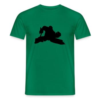 Gardien de but de joueur de hockey sur glace, gardien de but. Hockey sur glace - T-shirt homme - vert - Devant - AI Model Male 178 dark (178cm)