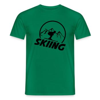 skiing - Männer T-Shirt - Kelly Green - Vorne - AI Model Male 178 dark (178cm)