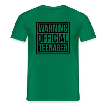 avertissement citation officielle d’adolescent - T-shirt homme - vert - Devant - AI Model Male 178 dark (178cm)