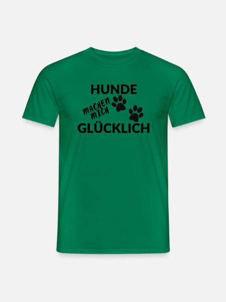 Hunde machen mich glücklich Geschenkidee Geschenk - Männer T-Shirt - Kelly Green