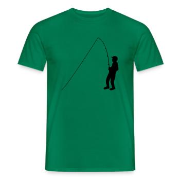 angler sport silhouette clipart hobby angeln fisch - Männer T-Shirt - Kelly Green - Vorne - AI Model Male 178 dark (178cm)