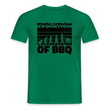 Evolution des BBQ - Grill Delight Geschenk - Männer T-Shirt - Kelly Green - Vorne - AI Model Male 178 dark (178cm)