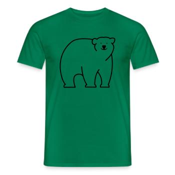 Ours blanc - T-shirt homme - vert - Devant - AI Model Male 178 dark (178cm)