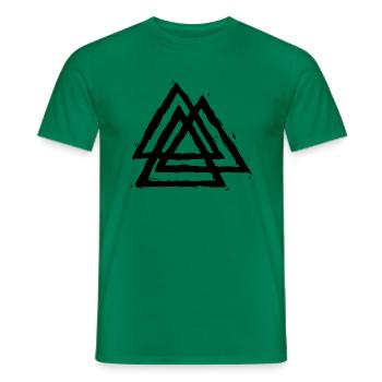 Valkunut « nœud des occis » Viking - T-shirt homme - vert - Devant - AI Model Male 178 dark (178cm)