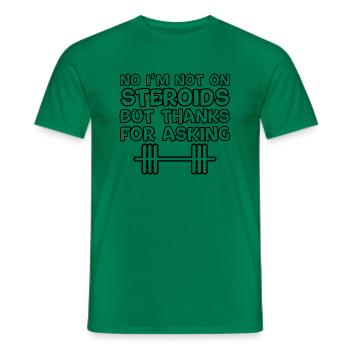 Non, je ne suis pas sous stéroïdes, mais merci d’avoir demandé 3 - T-shirt homme - vert - Devant - AI Model Male 178 dark (178cm)