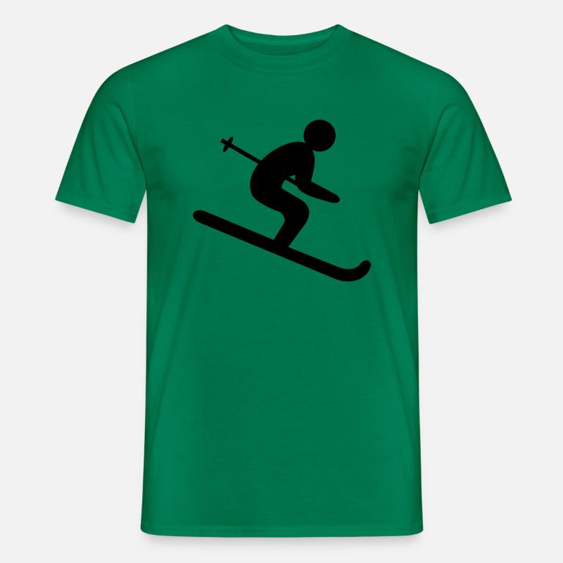Ski Abfahrt - Männer T-Shirt - Kelly Green