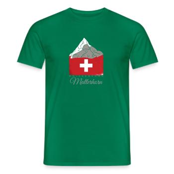 The Matterhorn in Switzerland - Men's T-Shirt - kelly green - Front - AI Model Male 178 dark (178cm)