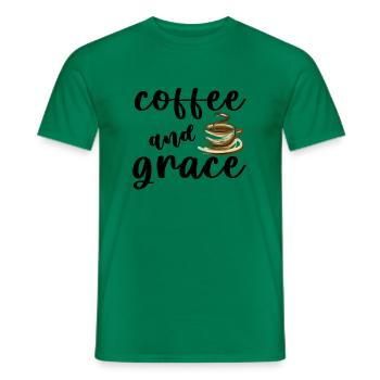 Coffee And Grace black - Men's T-Shirt - kelly green - Front - AI Model Male 178 dark (178cm)