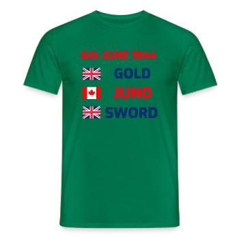 D-day (British & Canadian) design - Men's T-Shirt - kelly green - Front - AI Model Male 178 dark (178cm)
