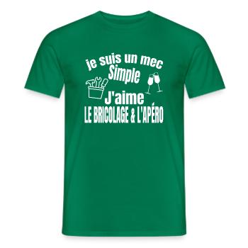 bricolage et apéro - T-shirt homme - vert - Devant - AI Model Male 178 dark (178cm)