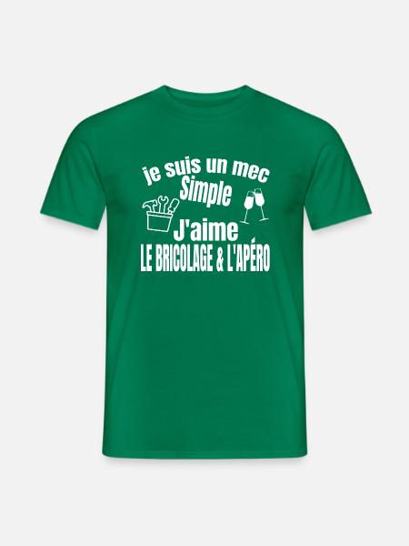bricolage et apéro - T-shirt homme - vert