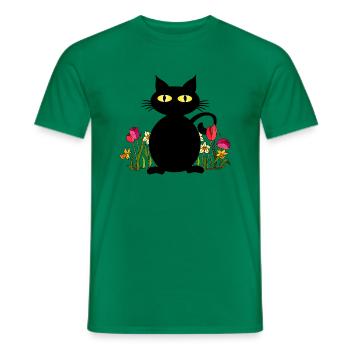 Cat - Men's T-Shirt - kelly green - Front - AI Model Male 178 dark (178cm)