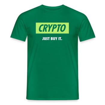 Crypto – Just buy it | White - Men's T-Shirt - kelly green - Front - AI Model Male 178 dark (178cm)