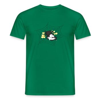 Araignée affamée sur le web - T-shirt homme - vert - Devant - AI Model Male 178 dark (178cm)