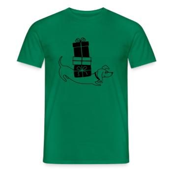 Weihnachtsdackel - Männer T-Shirt - Kelly Green - Vorne - AI Model Male 178 dark (178cm)